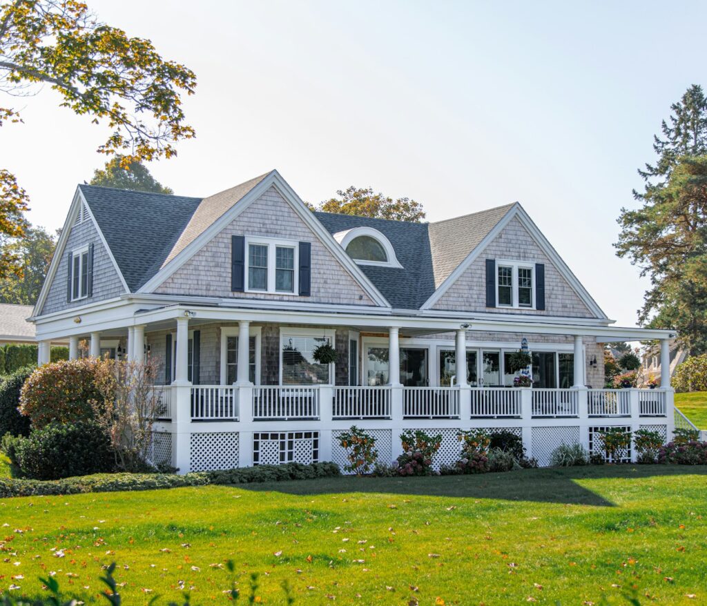 Modern single-family house exterior ready to be sold for cash